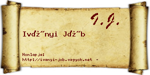 Iványi Jób névjegykártya